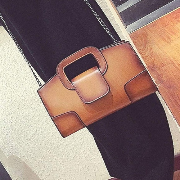 New Vegan Leather Clutch Crossbody Bag purse - Picture 7 of 8